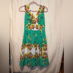 dressbarn Green Floral Maxi Dress